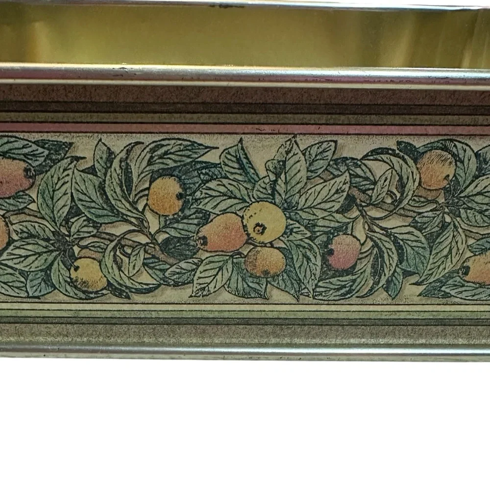 Vintage Metal Fruit Design Tray with‎ Handles 7.5 Inch Length